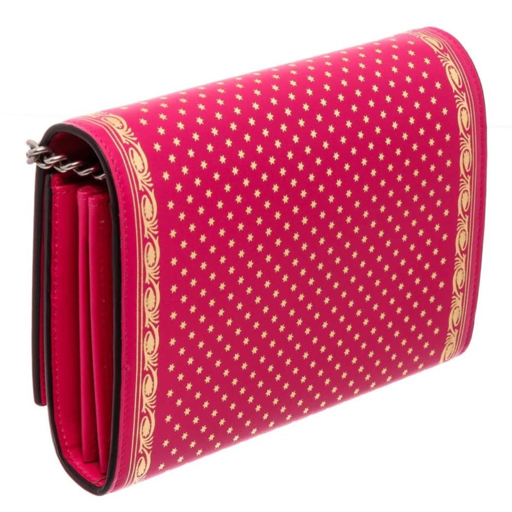 New Authentic Gucci Guccy Logo Moon & Stars Leather Wallet Chain Small P… - Picture 4 of 15